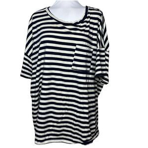 Torrid cream navy striped crewneck tee 3 3x